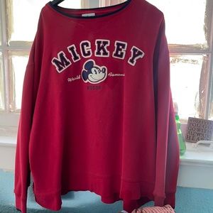 Red Vintage Mickey Mouse Pull Over